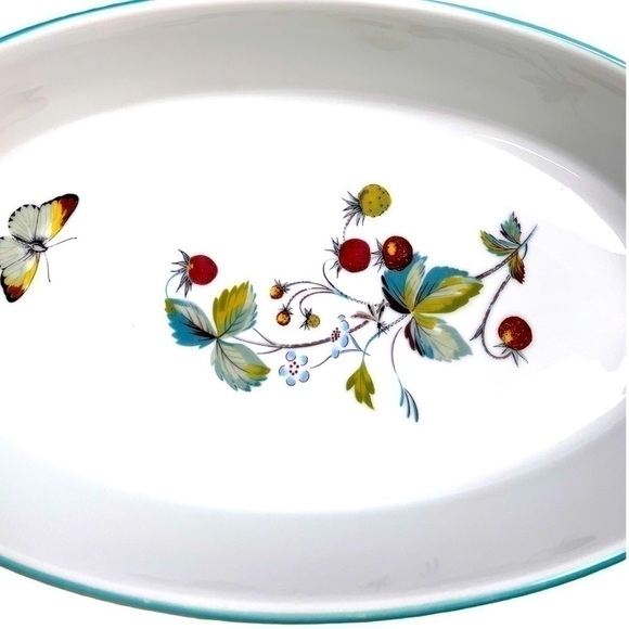 🔥ROYAL Worcester Flameproof Porcelain Oval Dish, Strawberry Design, EUC - Picture 3 of 7